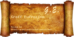 Greff Eufrozina névjegykártya